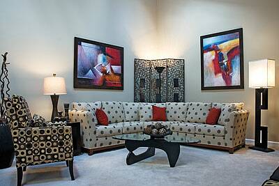 Modern living room, Charlotte, NC for designer Patrice Hawkins