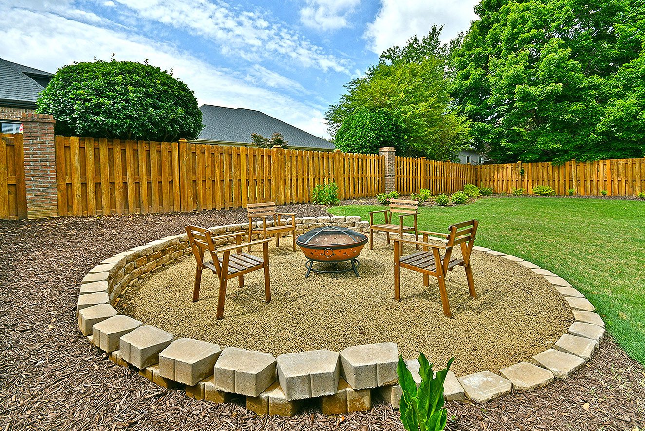 Fire Pit in backyard of Real Estate